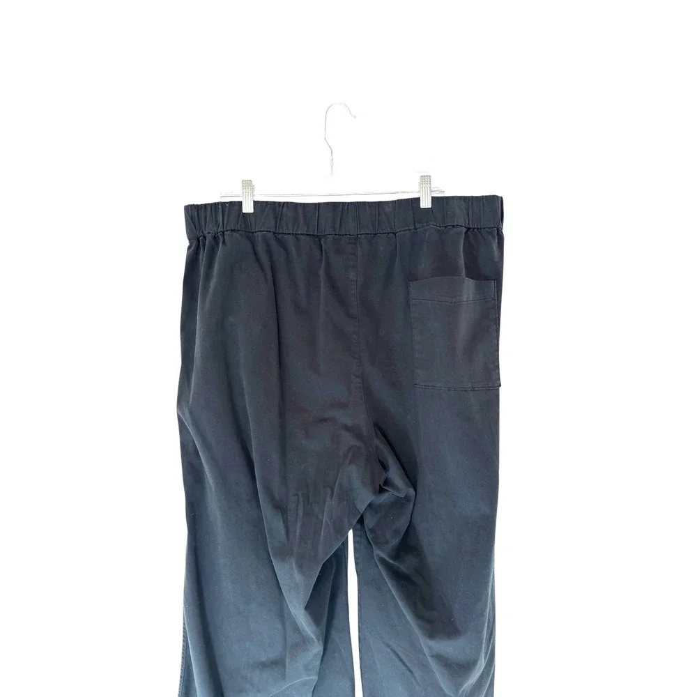 J.Crew Astrid Chino Pant Black Plus Pull On Stretch Casual Wide Leg‎ Size 2X